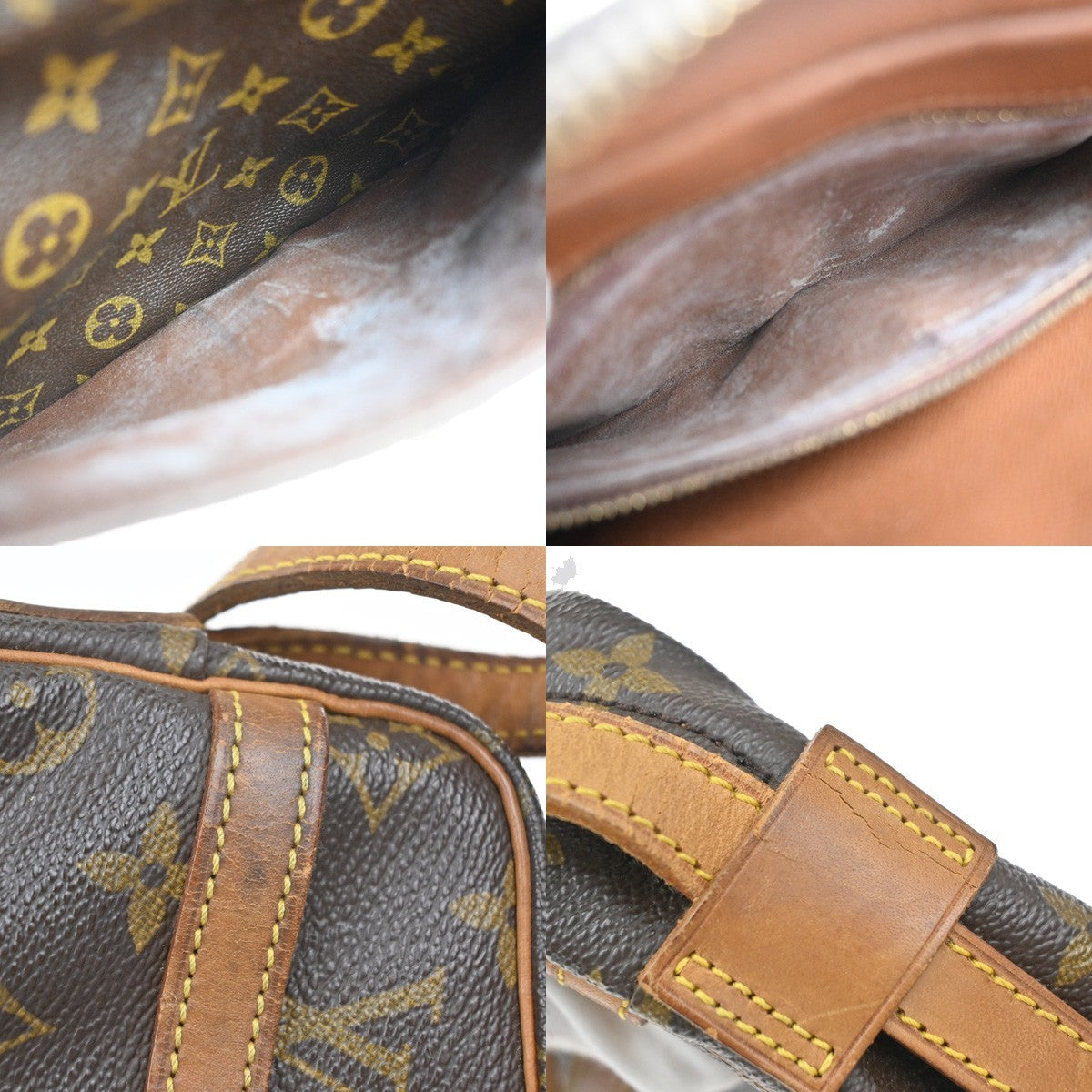LOUIS VUITTON Jeune Fille MM Shoulder Bag Monogram Leather Brown M51226 36MA566