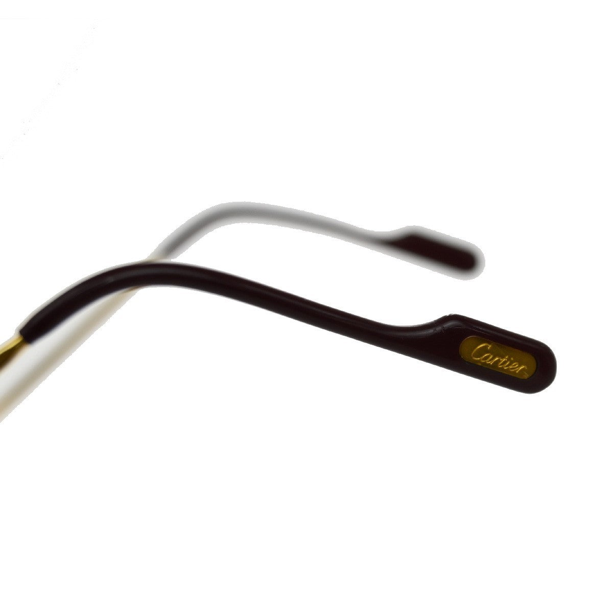 CARTIER Logo Trinity Reading Glasses Eye Wear Metal Plastic Gold France 80RF624