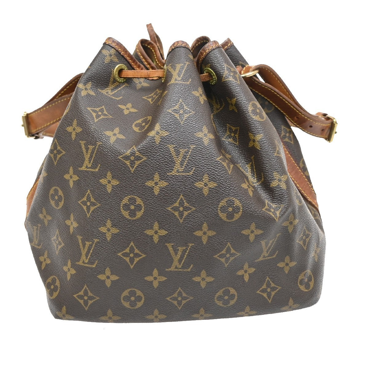 LOUIS VUITTON Petit Noe Drawstring Shoulder Bag Monogram Leather M42226 65EF877