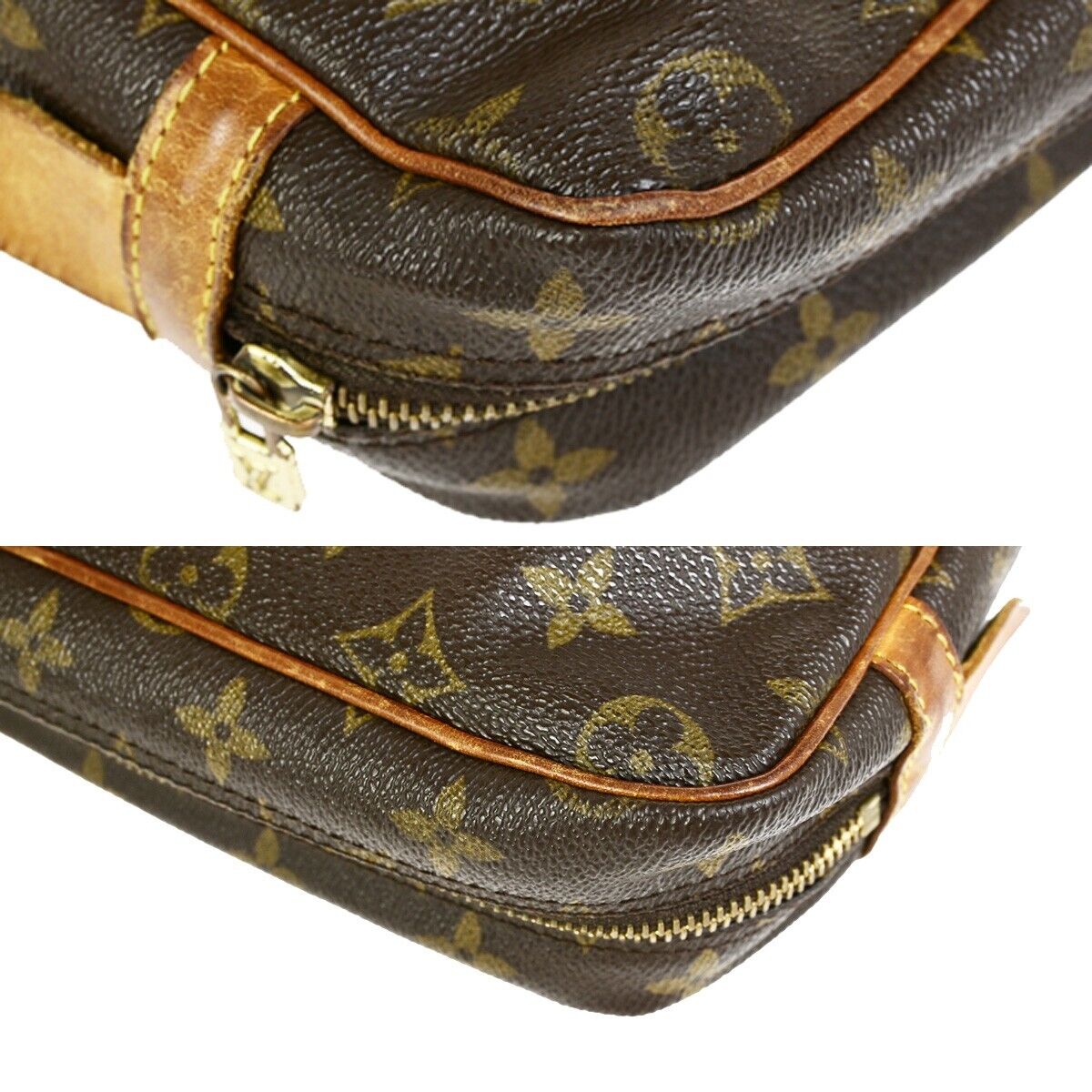 LOUIS VUITTON Compiegne 28 Clutch Bag Monogram Leather Brown GHW M51845 68FB193