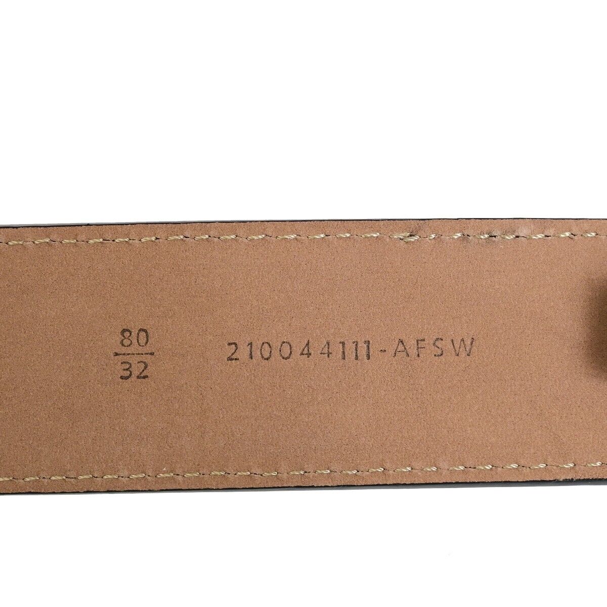 FENDI Logo Zucca Pattern Belt Buckle Leather #80/32 Black Brown SHW 37YF076