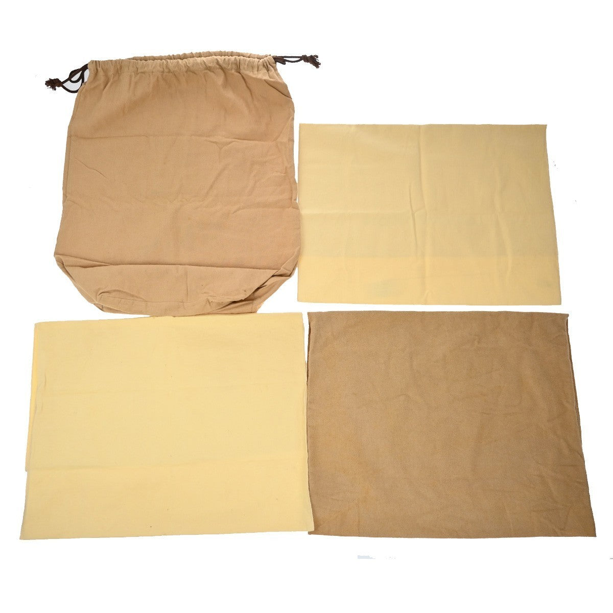 LOUIS VUITTON Logo 20 Set Drawstring Dust Bag Canvas Cotton Beige Brown 63EG381