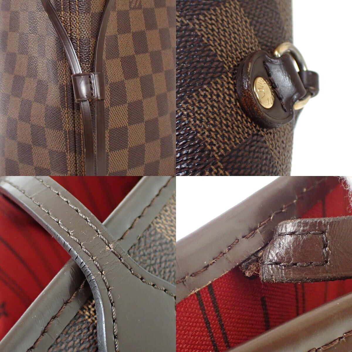 LOUIS VUITTON Neverfull MM Shoulder Bag Damier Ebene Leather BN N41358 686RH759