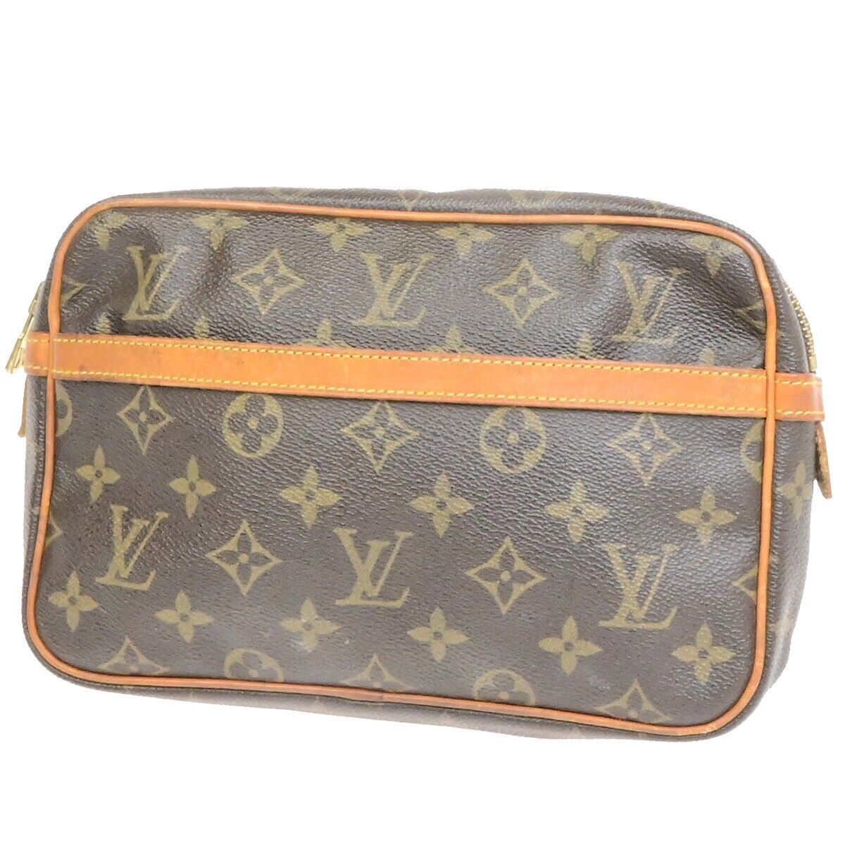 LOUIS VUITTON Compiegne 23 Clutch Hand Bag Monogram Leather Brown M51847 05ED976