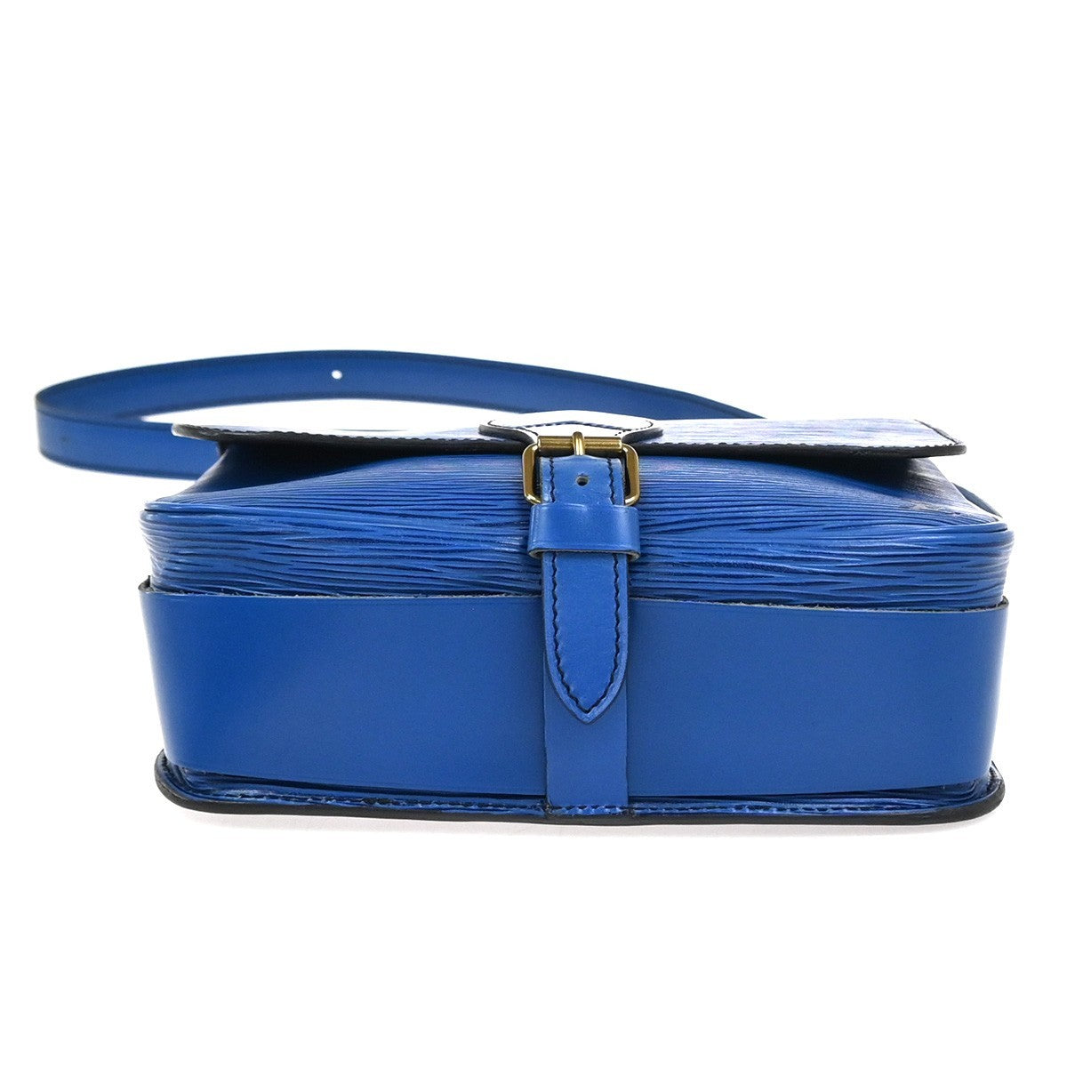 LOUIS VUITTON LV Cartouchiere Shoulder Bag Epi Leather Blue Gold M52245 77YJ046