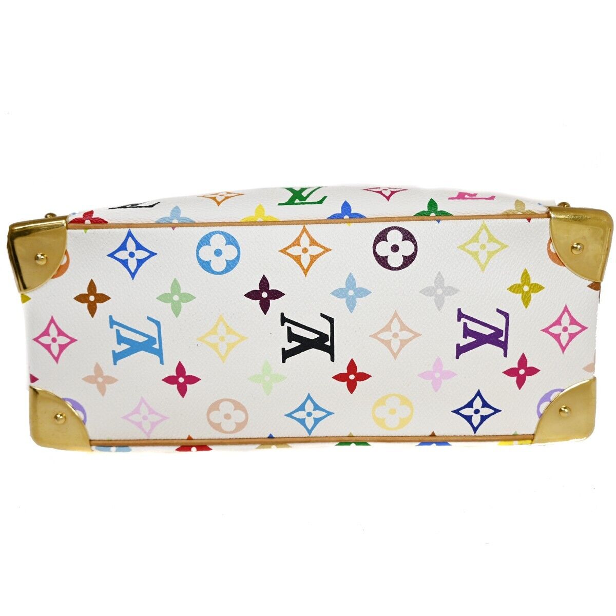 LOUIS VUITTON Trouville Hand Bag Monogram Multi Leather White M92663 40EA297