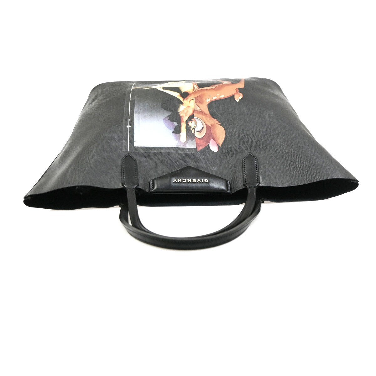 GIVENCHY Logo Antigona Bambi Shoulder Tote Bag PVC Leather Black Italy 67MA682
