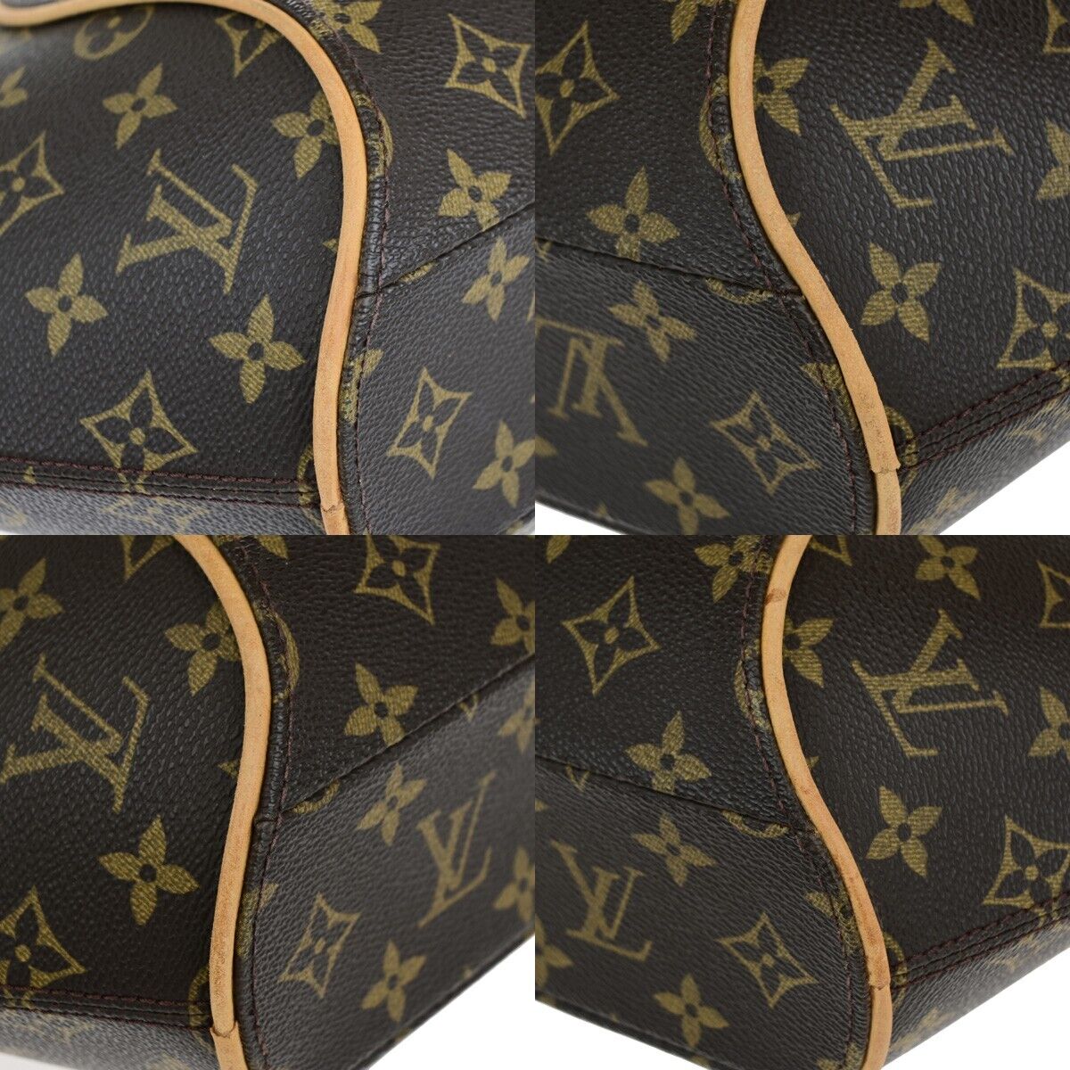 LOUIS VUITTON LV Logo Ellipse PM Hand Bag Monogram Leather Brown M51127 80EC994