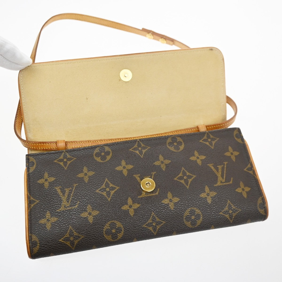 LOUIS VUITTON Pochette Twin GM 2Way Shoulder Bag Monogram Brown M51852 73MA552