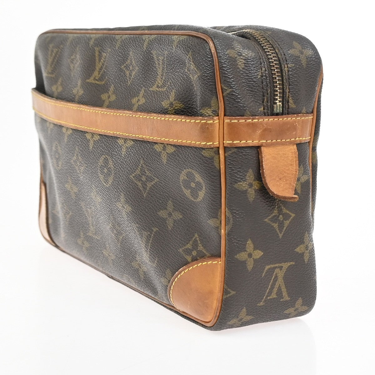 LOUIS VUITTON Compiegne 28 Clutch Hand Bag Monogram Leather Brown M51845 66YH873