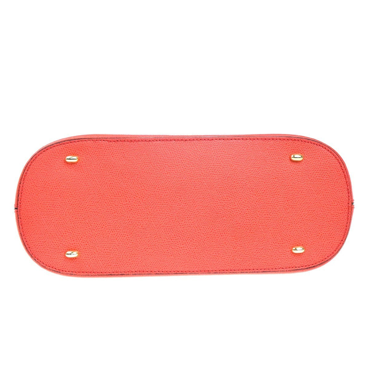 CELINE Logo 2way Shoulder Hand Bag Leather Orange Italy 84EG349