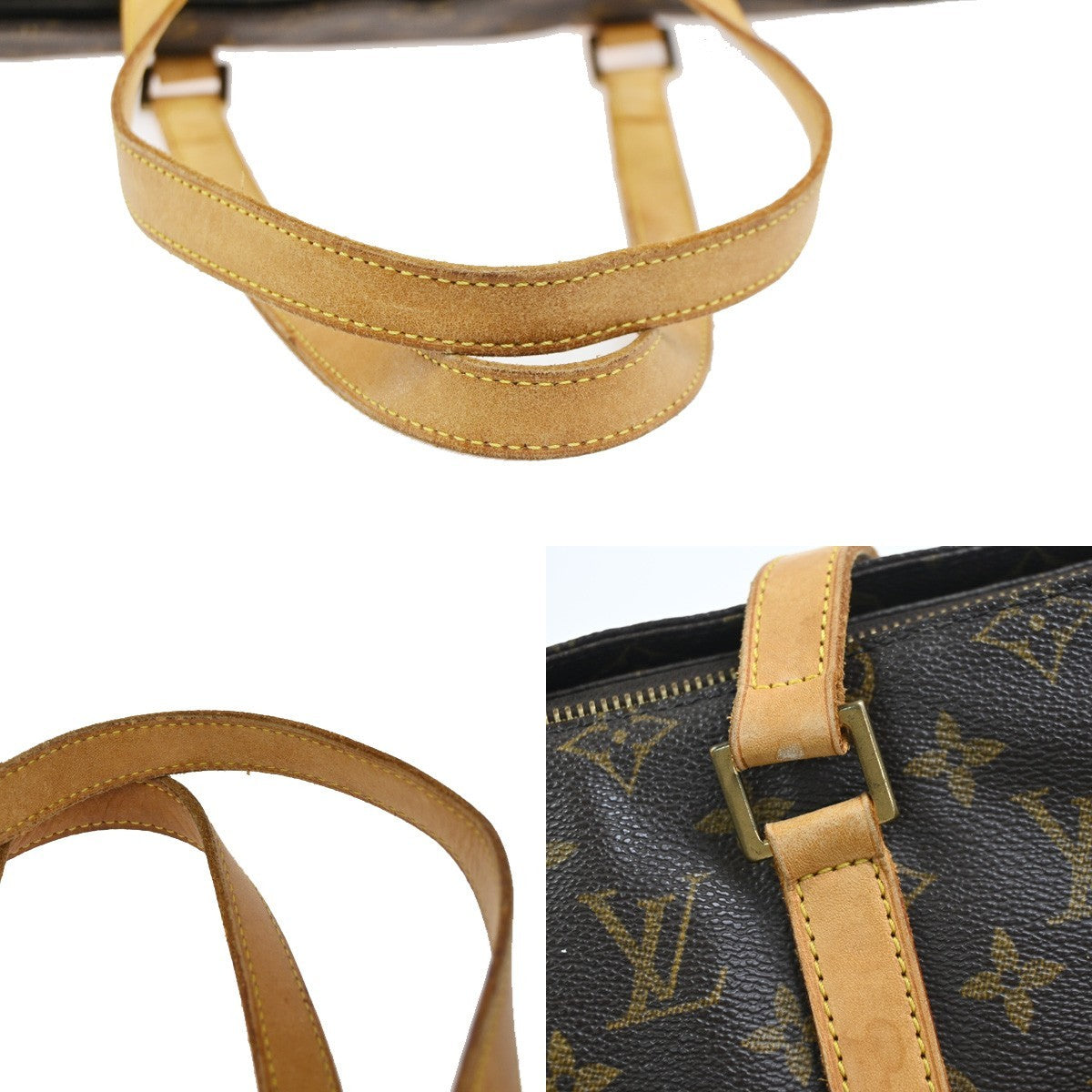 LOUIS VUITTON Cabas Mezzo Shoulder Bag Monogram Leather Brown GHW M51151 77ZA363