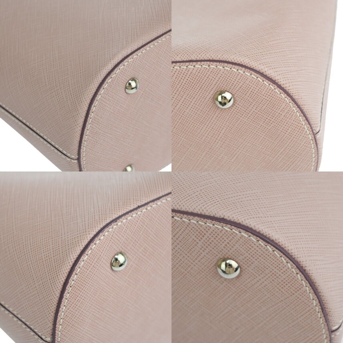 SALVATORE FERRAGAMO Gancini Hand Bag Leather Pink Silver Made in Italy 31EA709