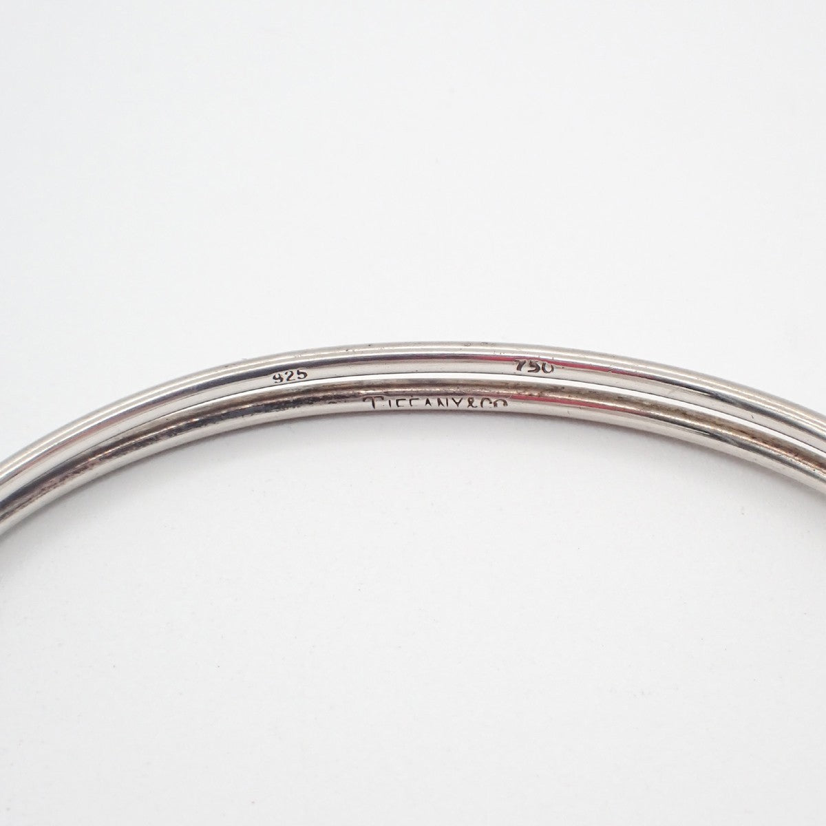Tiffany & Co. Double Hook and Eye Bangle Bracelet Gold 750/Silver 925 31RL958