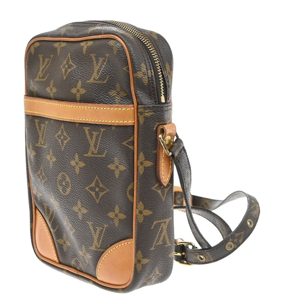 LOUIS VUITTON Danube Shoulder Bag Monogram Leather Brown France M45266 88YJ229