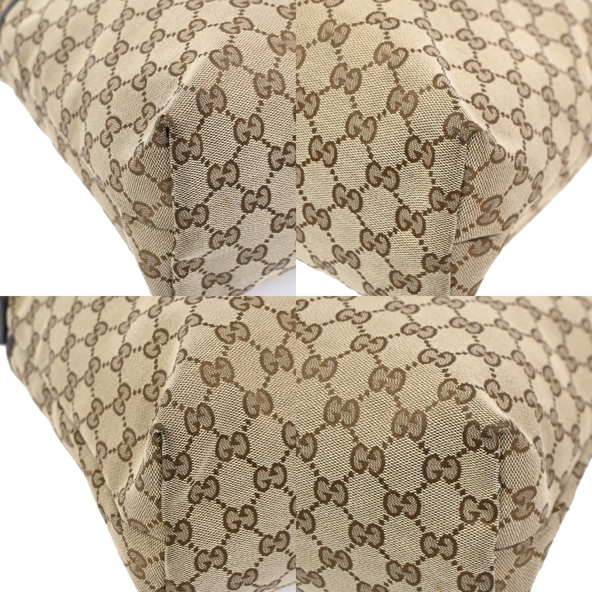 GUCCI GG Pattern Sherry Shoulder Hand Bag Cavans Leather Beige SHW Italy 34DA164
