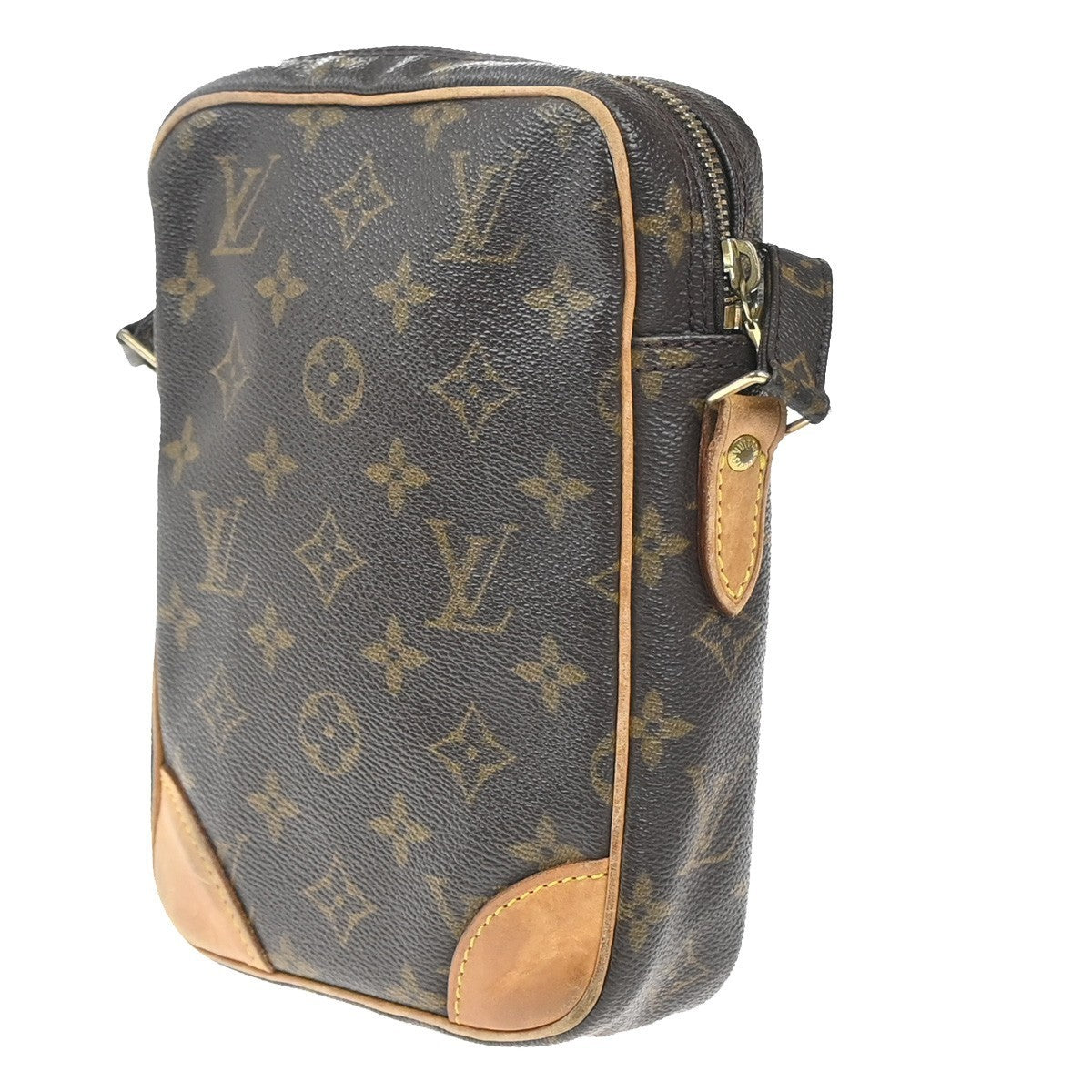 LOUIS VUITTON Danube Shoulder Bag Monogram Leather Brown France M45266 31EG344