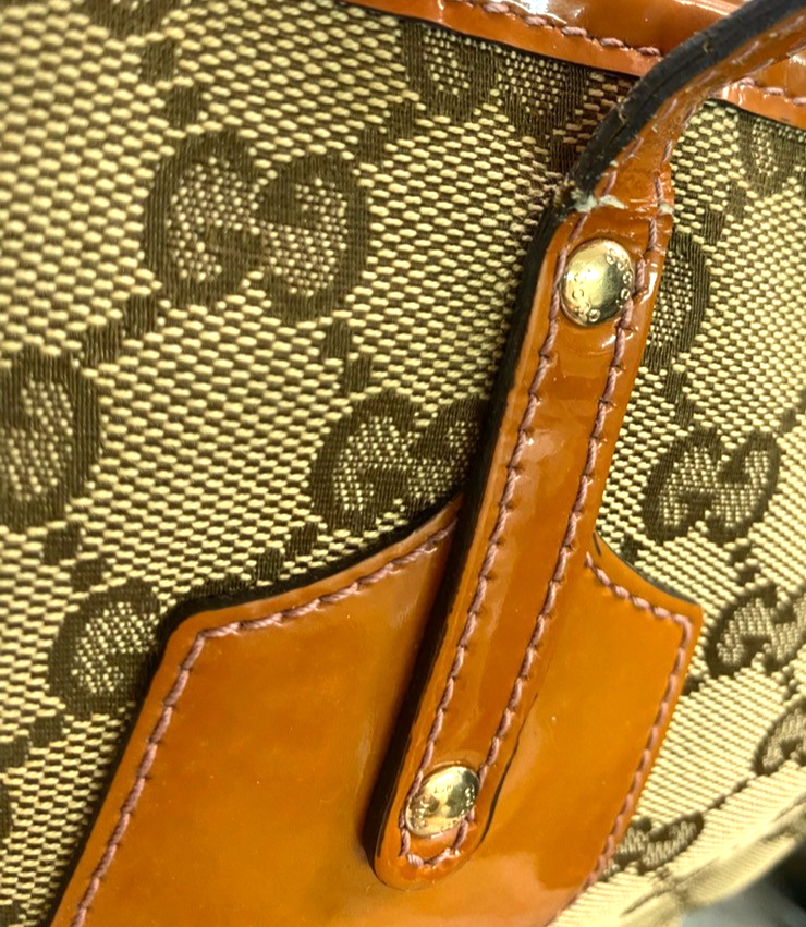 GUCCI GG Jolie Charms Shoulder Tote Bag Canvas Patent Leather BN Italy 04ZA323