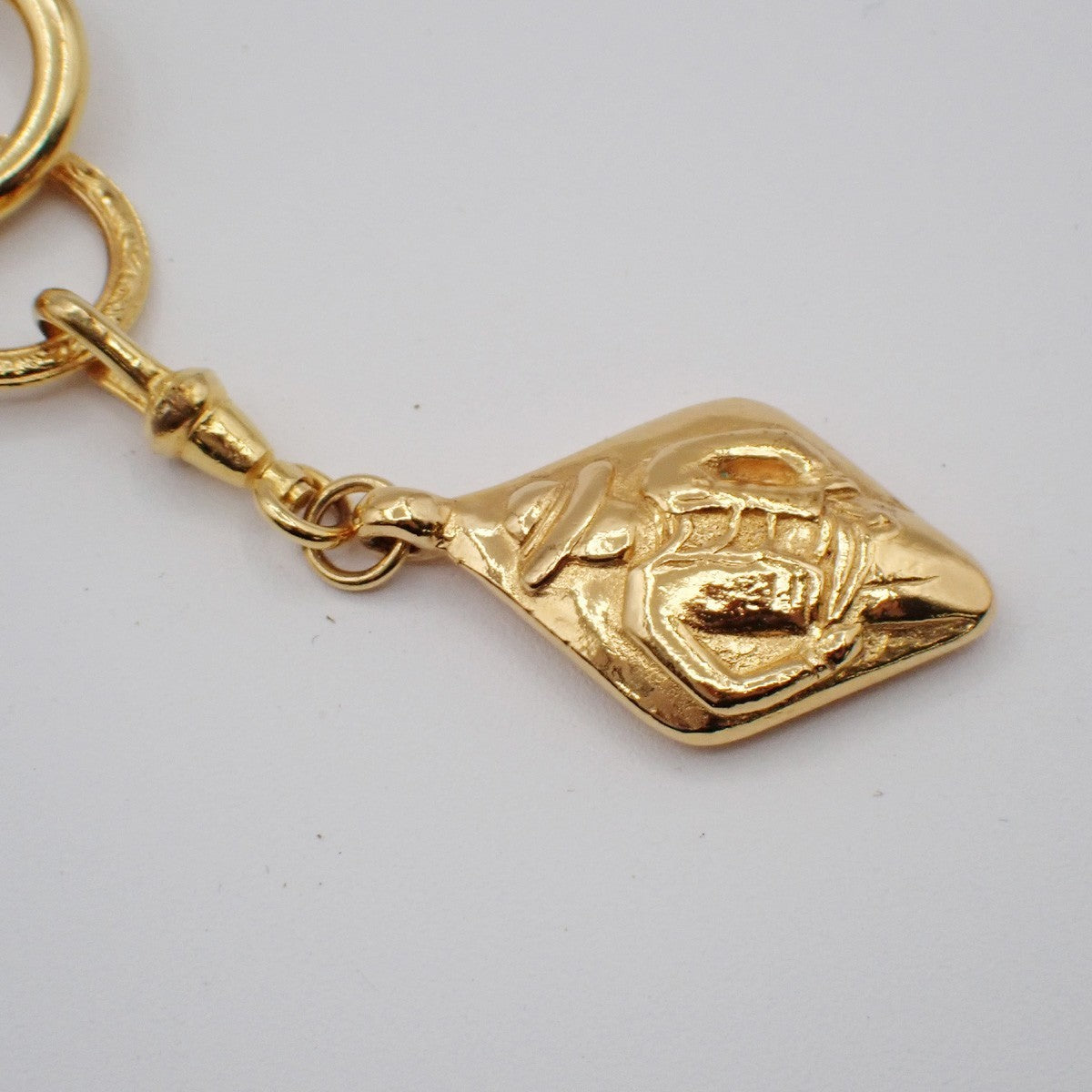 CHANEL Logo Mademoiselle Chain Bracelet Bangle Charm GHW France 50RL802