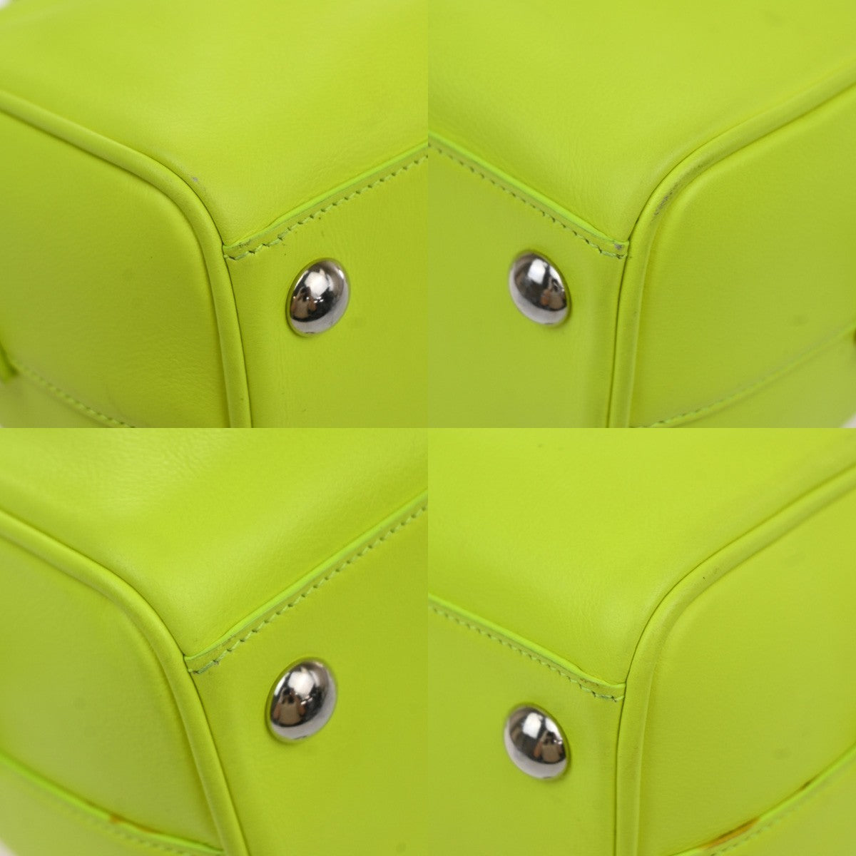 SAINT LAURENT Baby Duffle 2Way Shoulder Hand Bag Leather Neon Yellow 16YJ121