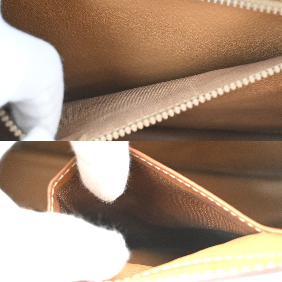 CELINE Macadam 2Way Shoulder Hand Bag PVC Leather Brown Beige GHW Italy 37KC156