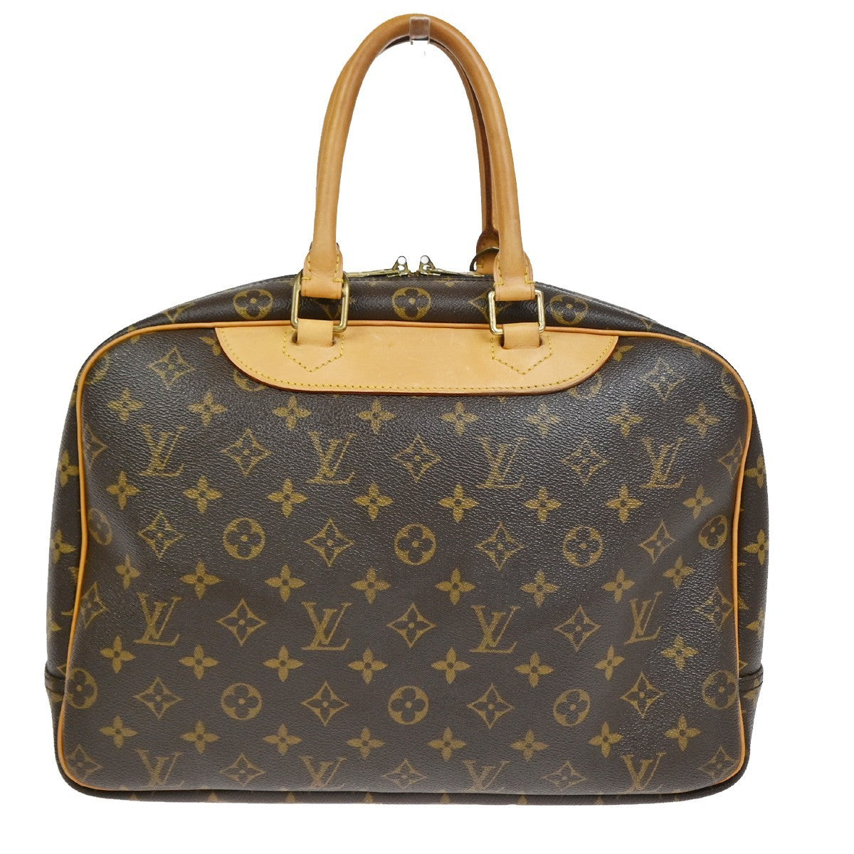 LOUIS VUITTON LV Logo Deauville Hand Bag Monogram Leather Brown M47270 10CA897