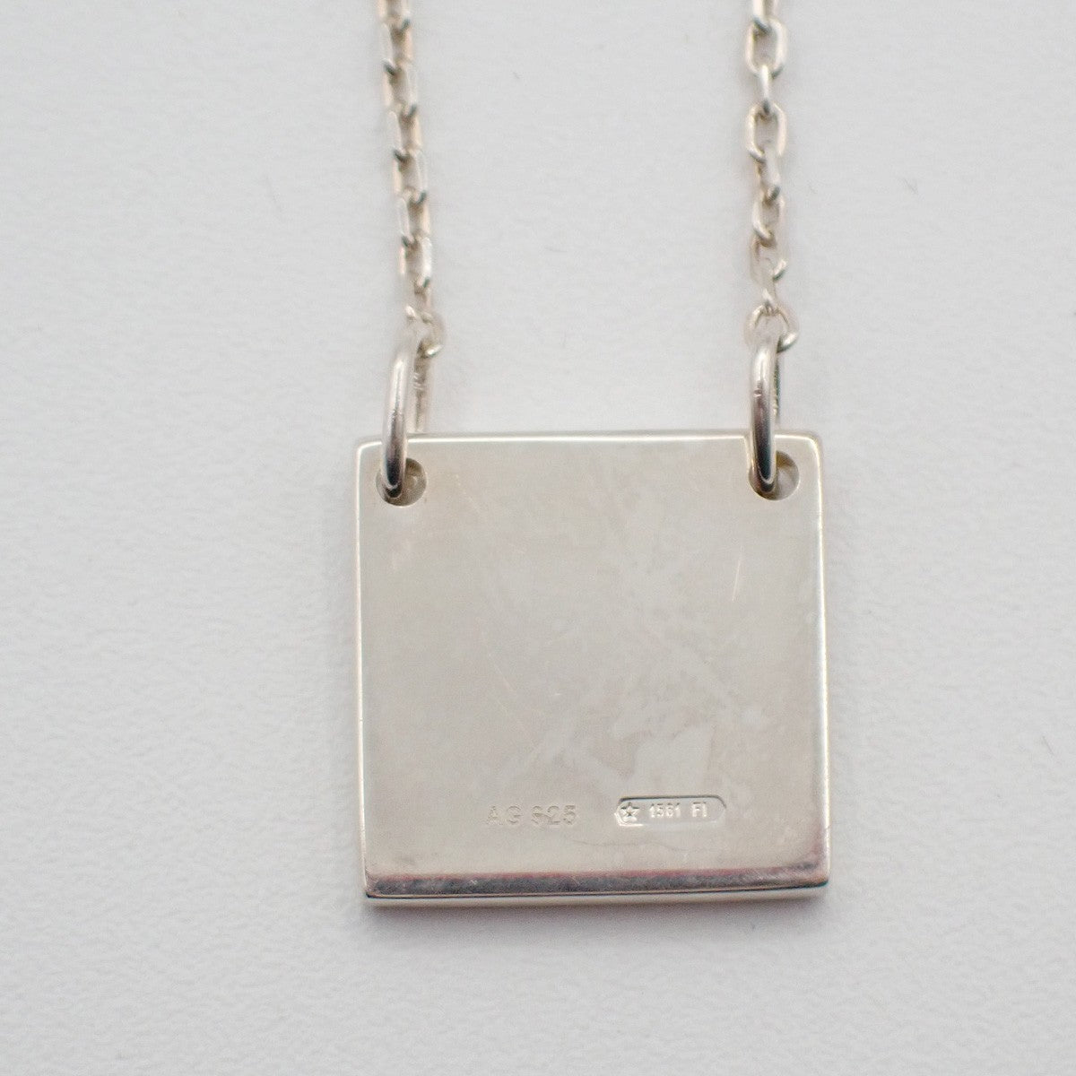 GUCCI Logo Square Plate Chain Bracelet Silver Ag 925 Made In Italy 09KP562
