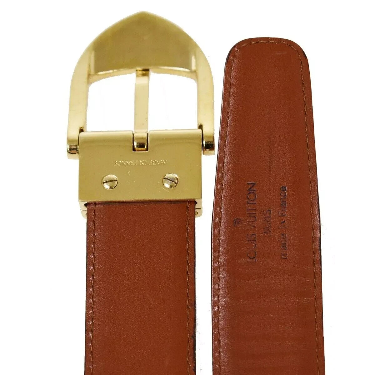 LOUIS VUITTON Ceinture Classic Belt Epi Leather 84/34 Brown Accessory 66YC265