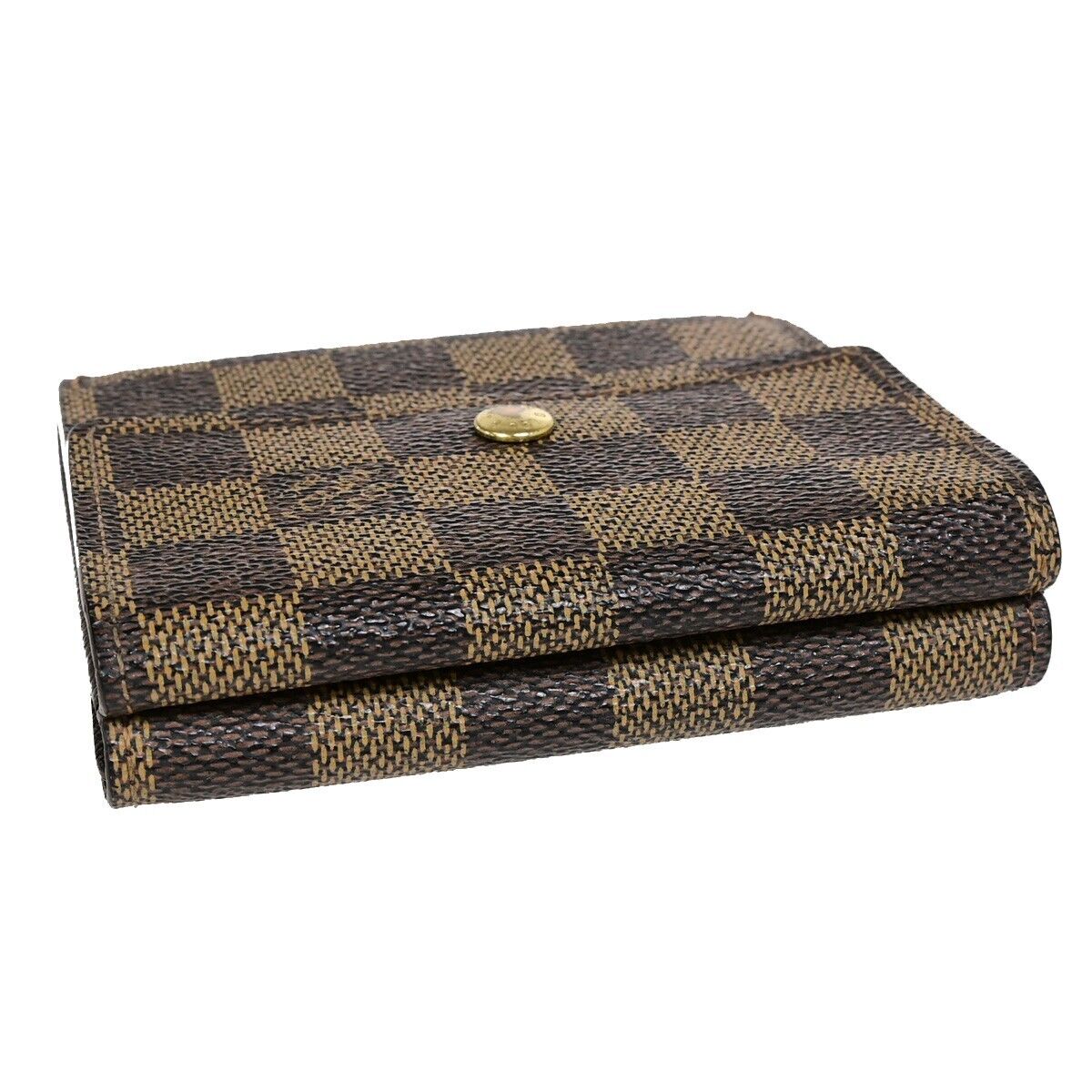 LOUIS VUITTON 3 Set Long Bifold Wallet Damier Ebene Azur Brown White 34YF077