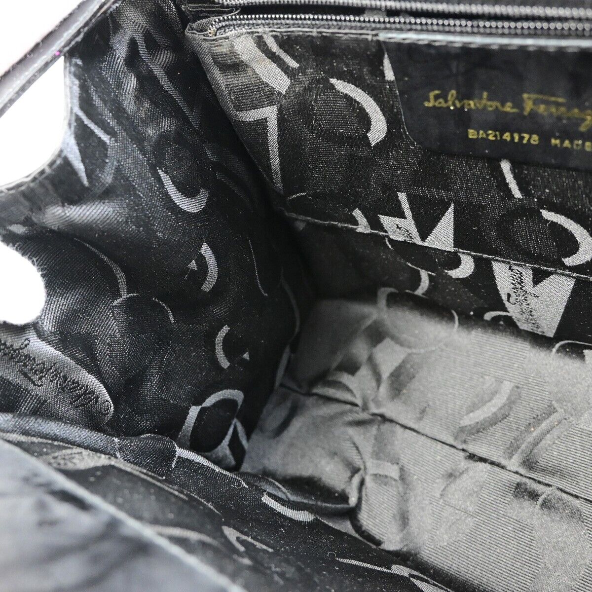 SALVATORE FERRAGAMO Logo Vara 2Way Shoulder Hand Bag Canvas Leather BK 86FA675