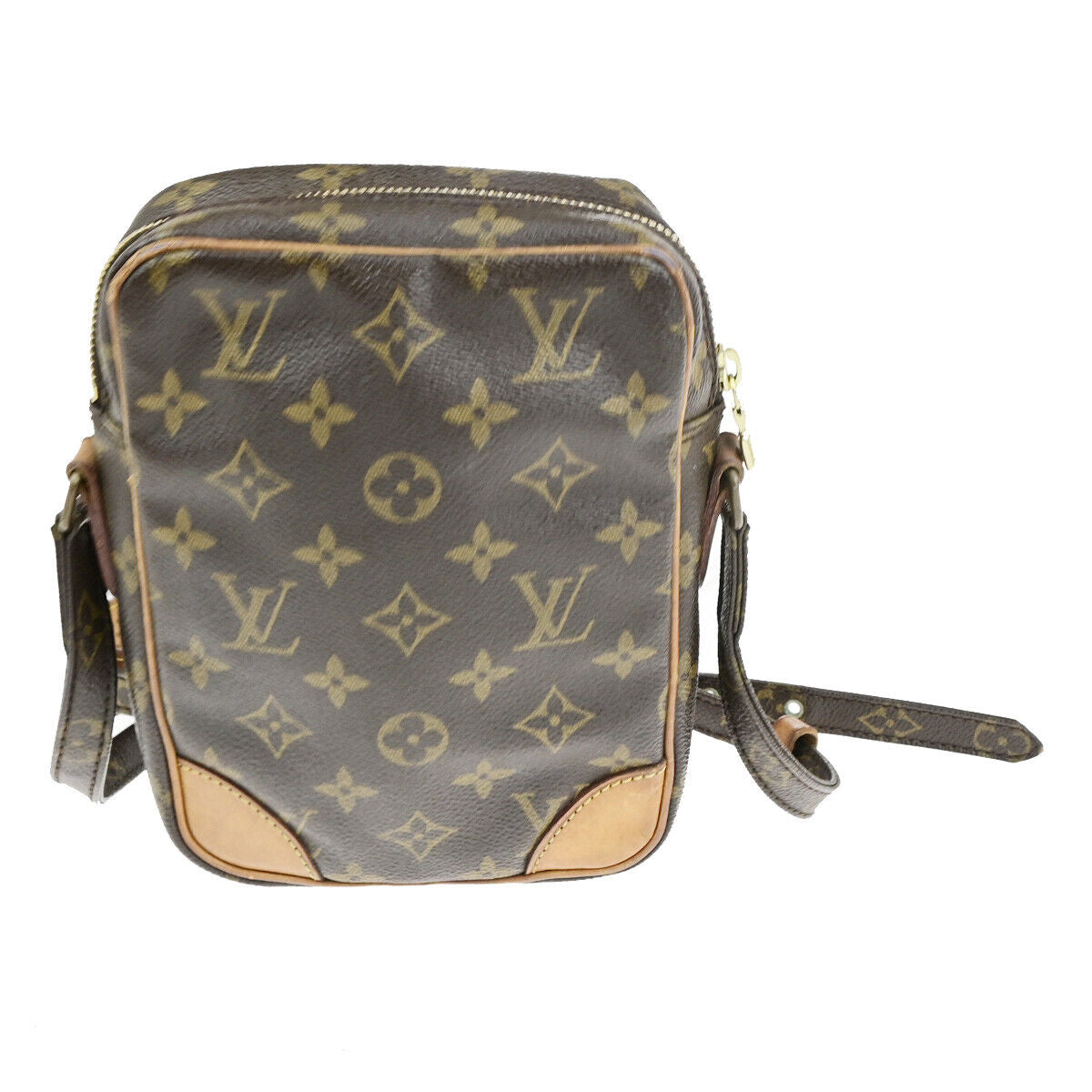 LOUIS VUITTON Danube Shoulder Bag Monogram Leather Brown France M45266 39YG596