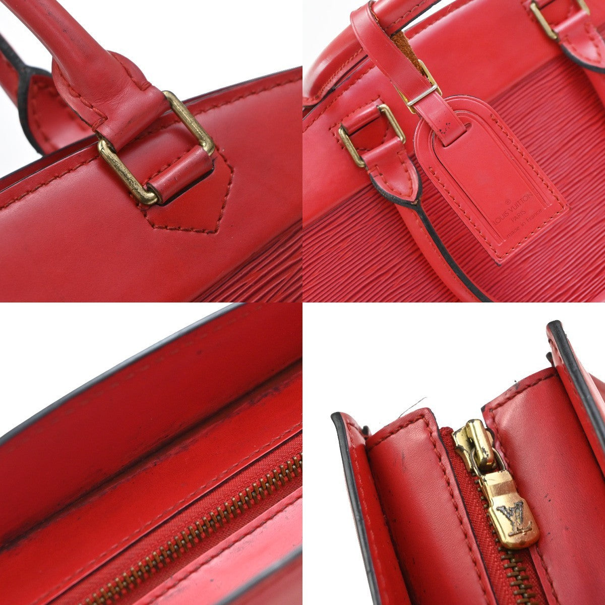 LOUIS VUITTON LV Logo Riviera Hand Bag Epi Leather Red France M48187 67KP503