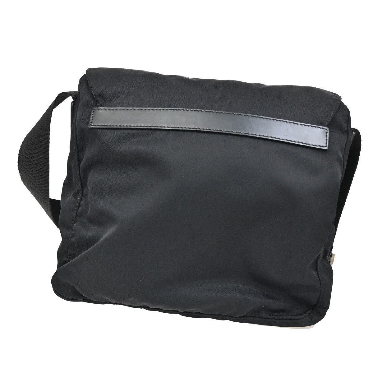 PRADA MILANO Logo Tessuto Prada  Shoulder Bag Nylon Leather Black Italy 35KB622