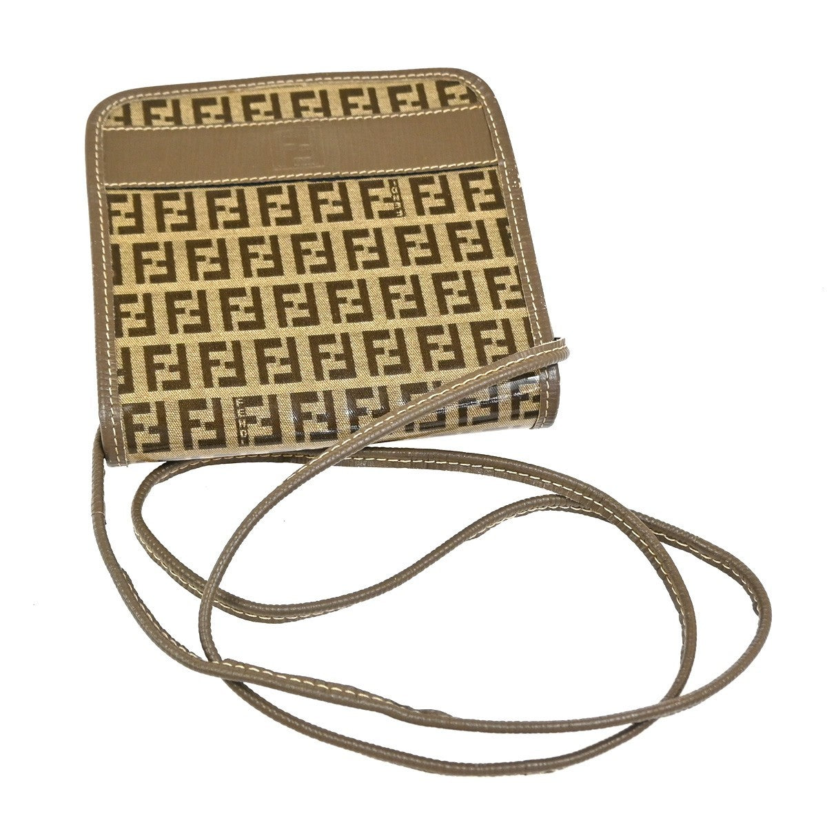 FENDI Zucca Zucchino Pattern Shoulder Bag PVC Leather Brown Italy 69TA646