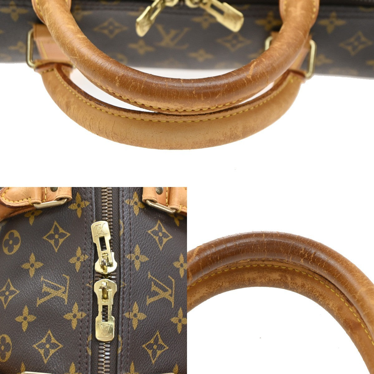 LOUIS VUITTON Keepall 60 Travel Hand Bag Monogram Leather Brown M41422 10YJ275