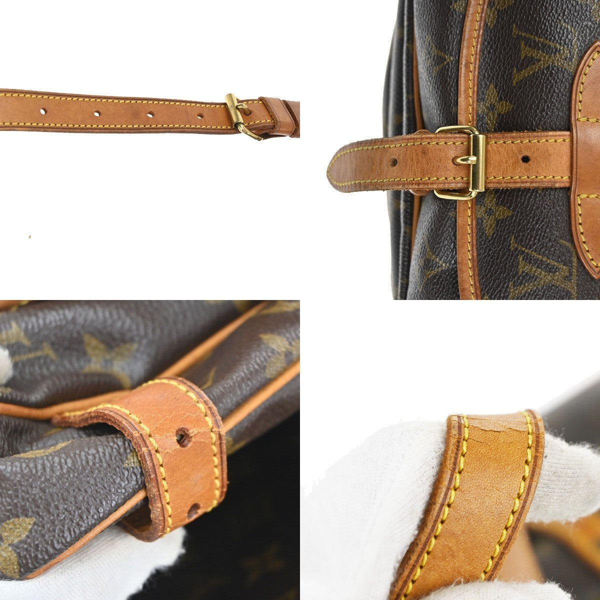 LOUIS VUITTON Logo Saumur 30 Shoulder Bag Monogram Leather Brown M42256 18TA325