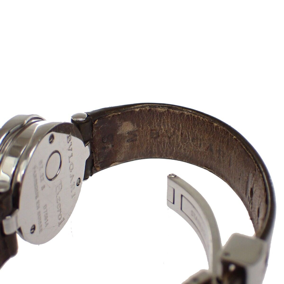 BVLGARI B.Zero1 Quartz Wrist Watch 22mm Diamond MOP Patent Leather BZ22S 13RH802