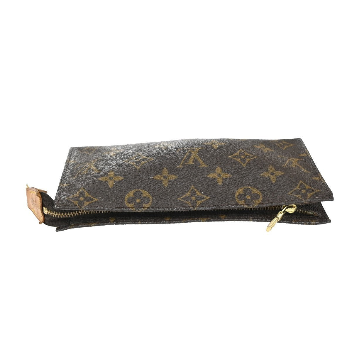 LOUIS VUITTON Logo BUCKET GM Pouch Bag Monogram Leather Brown France 05EG170