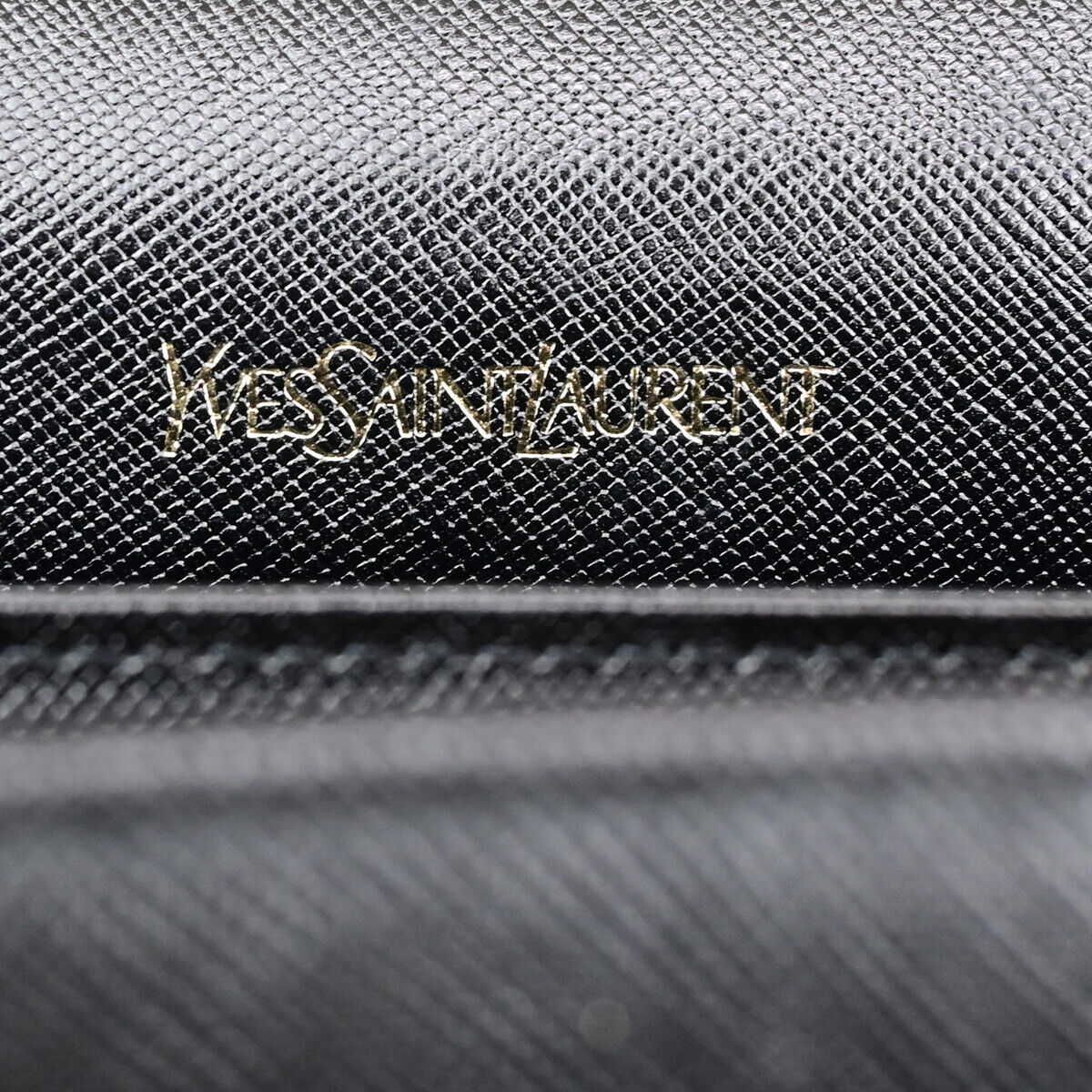 YVES SAINT LAURENT YSL Logo Shoulder Bag Leather Black GHW 83YG375