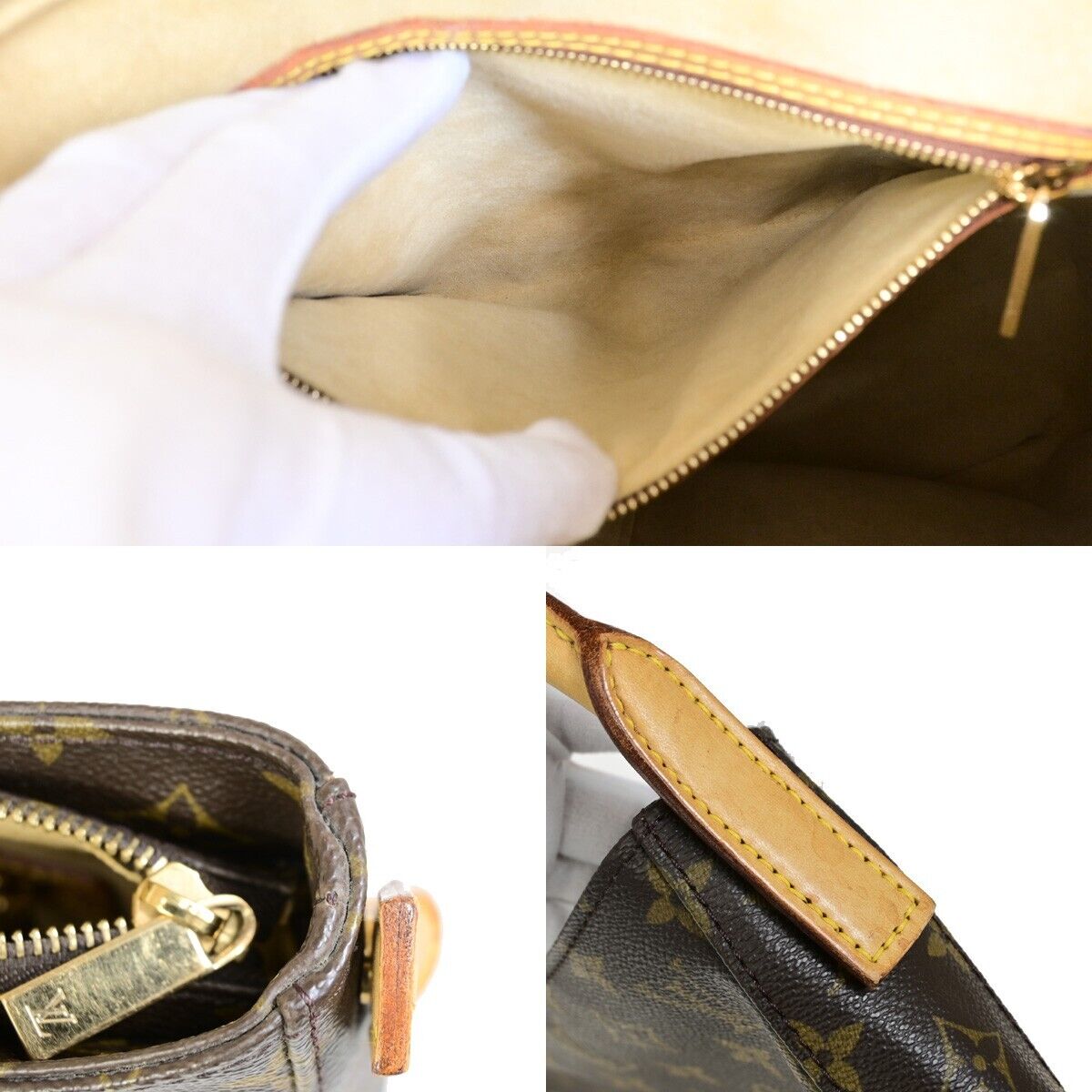 LOUIS VUITTON Logo Looping GM Shoulder Bag Monogram Leather Brown M51145 18FA754