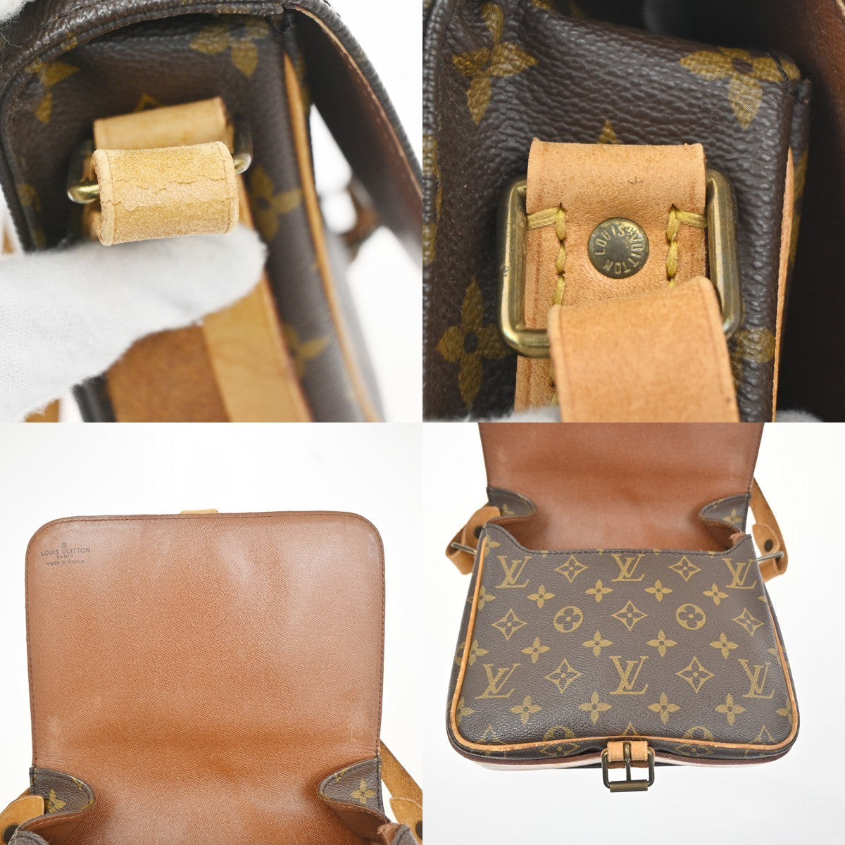 LOUIS VUITTON Cartouchiere MM Shoulder Bag Monogram Leather Brown M51253 70MA497