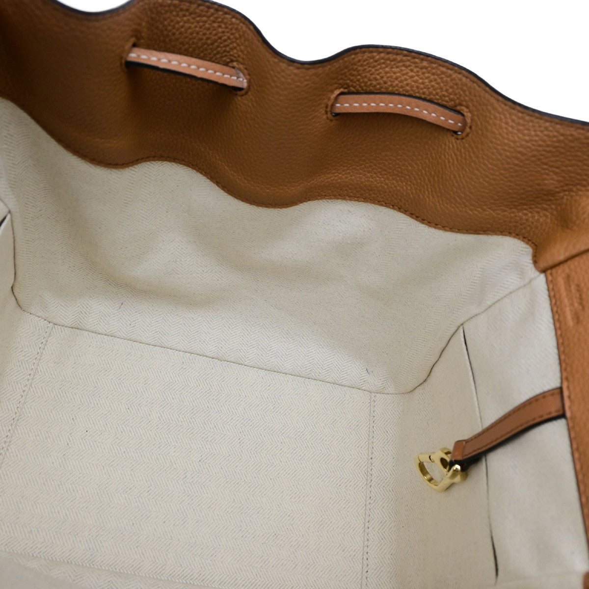 LOEWE Logo Hammock Small 2Way Shoulder Hand Bad Leather Brown GHW Spain 683RL069
