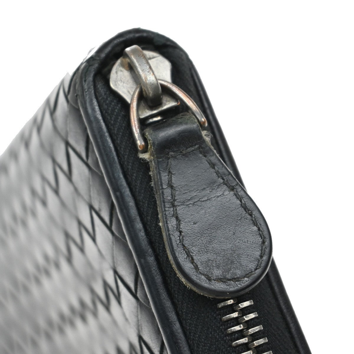 BOTTEGA VENETA Intrecciato Long Zipper Around Wallet Leather Black 67KP150