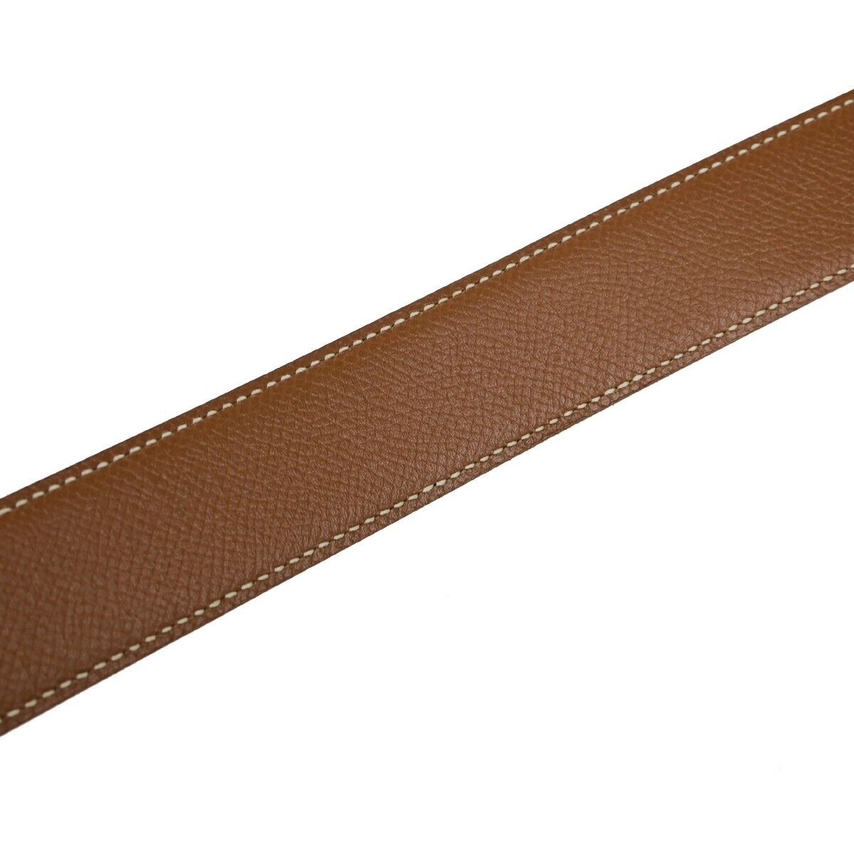 HERMES H Logo Constance Reversible Buckle Belt Leather #65 Black Brown 89YH515