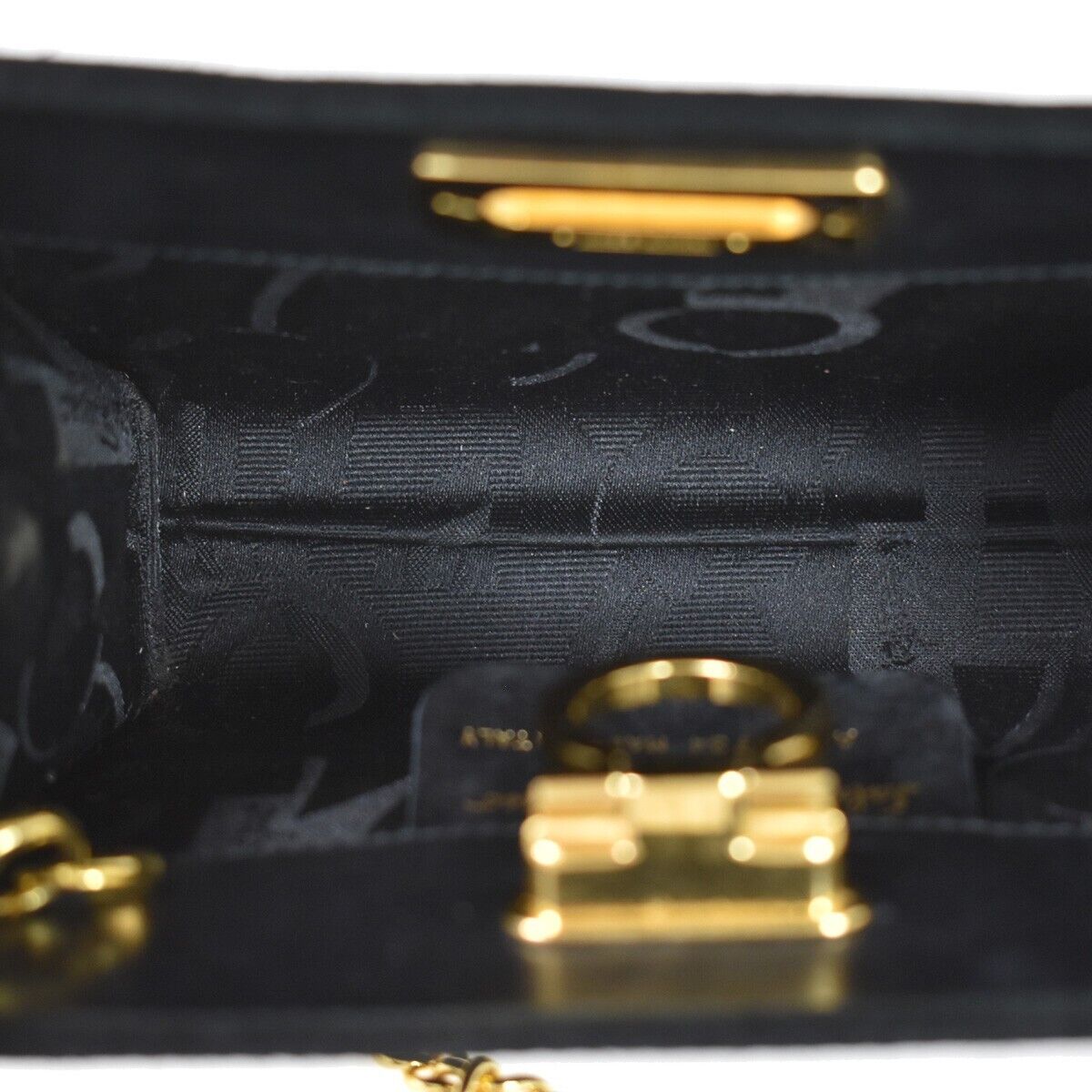 SALVATORE FERRAGAMO 2Way Chain Gancini Shoulder Bum Bag Suede Leather BK 65RC966