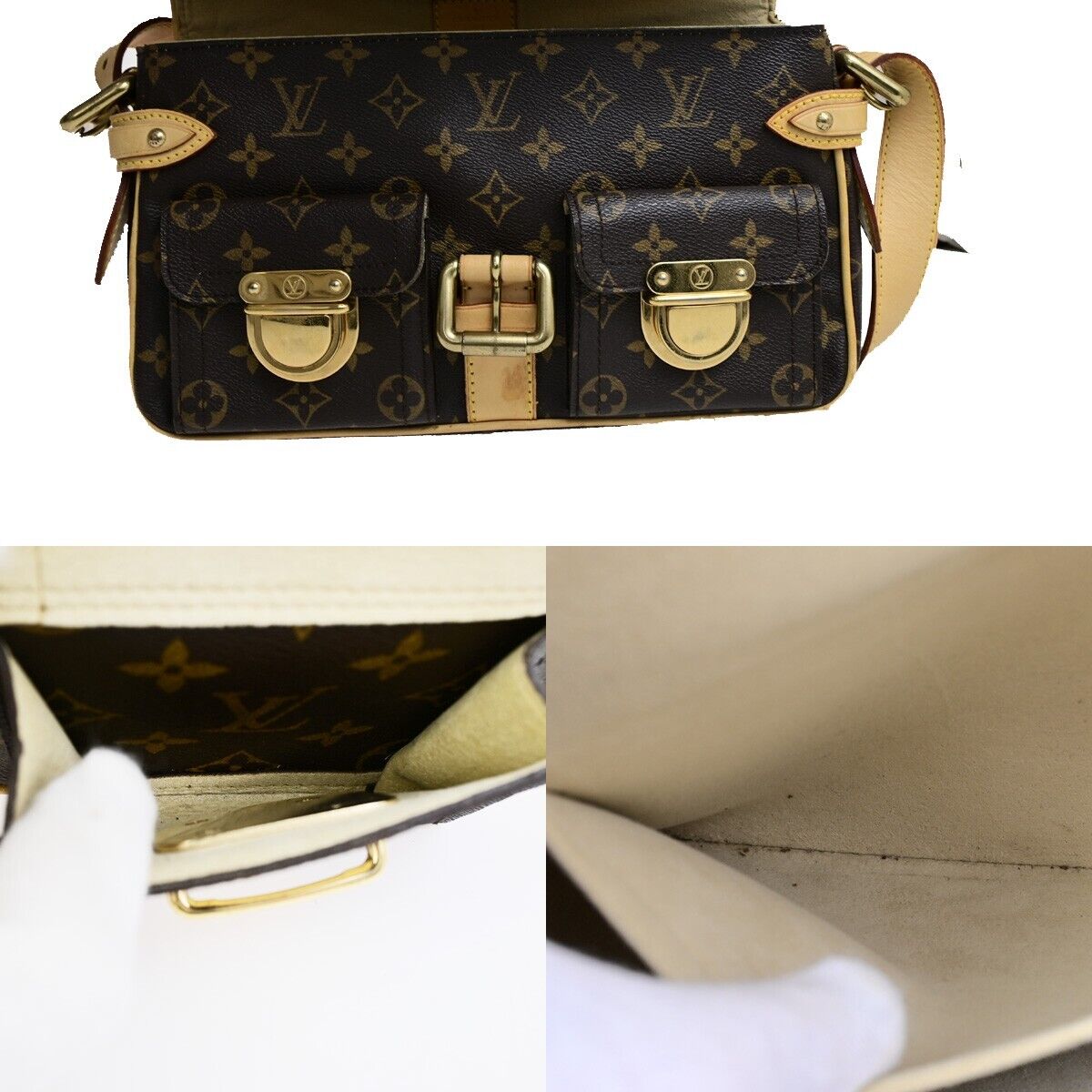 LOUIS VUITTON Hudson PM Shoulder Bag Monogram Leather BN France M40027 15SJ511