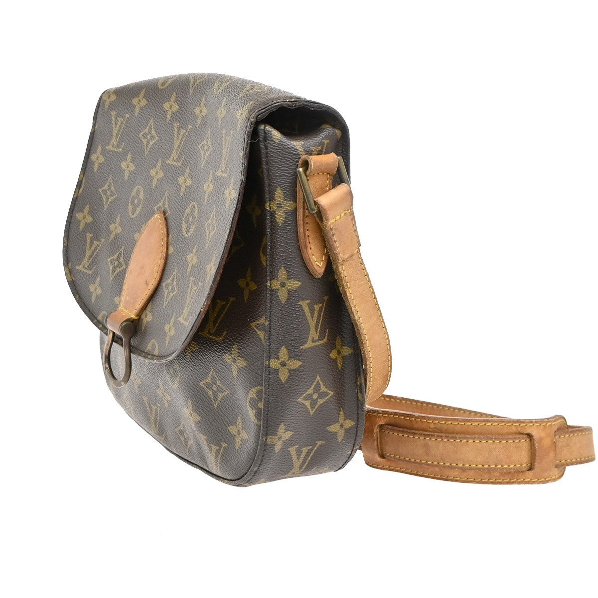 LOUIS VUITTON Saint Cloud GM Shoulder Bag Monogram Leather Brown M51242 36ZA258