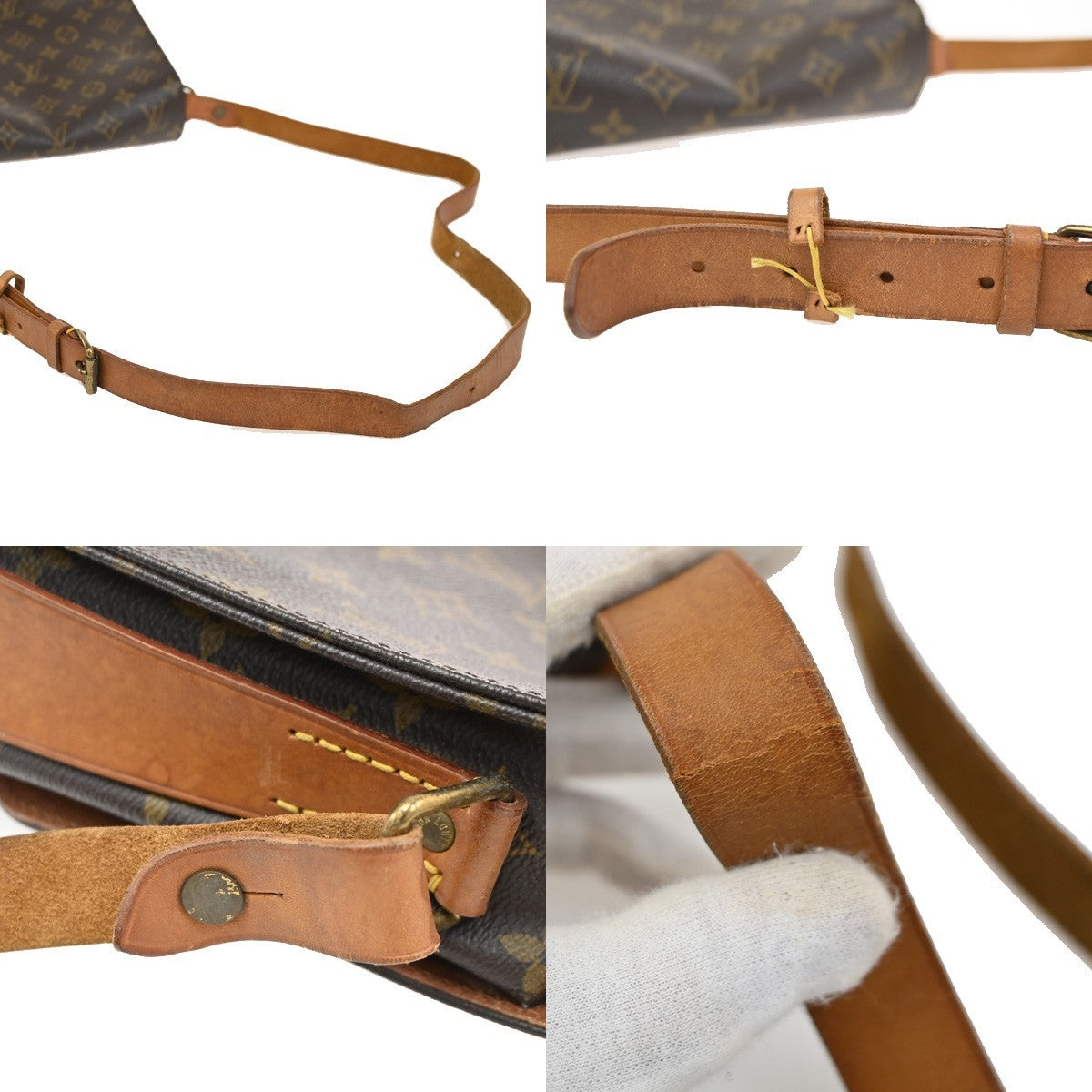 LOUIS VUITTON Cartouchiere MM Shoulder Bag Monogram Leather Brown M51253 62DA127