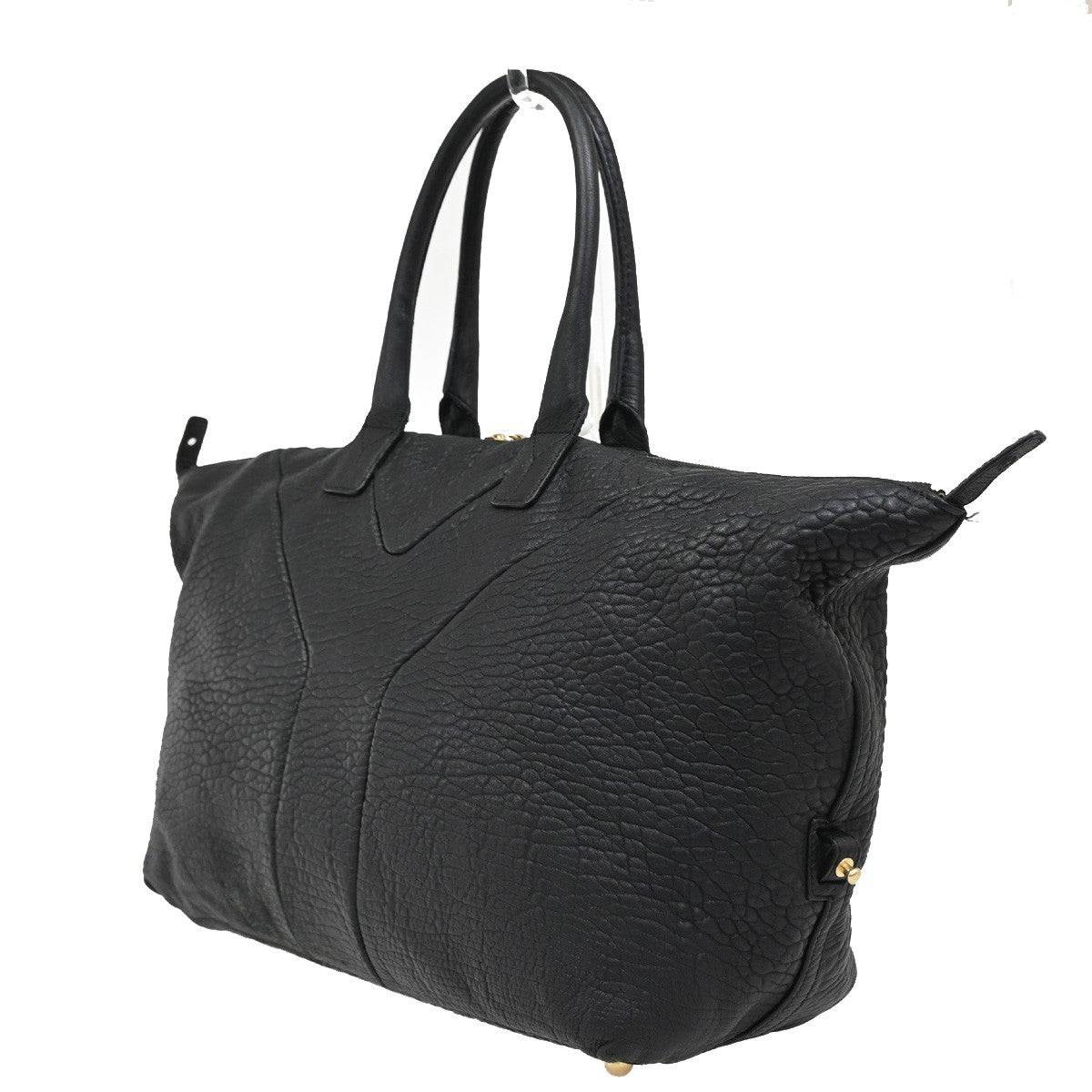 YVES SAINT LAURENT Easy Handbag Boston Black Leather GHW France 65DA105