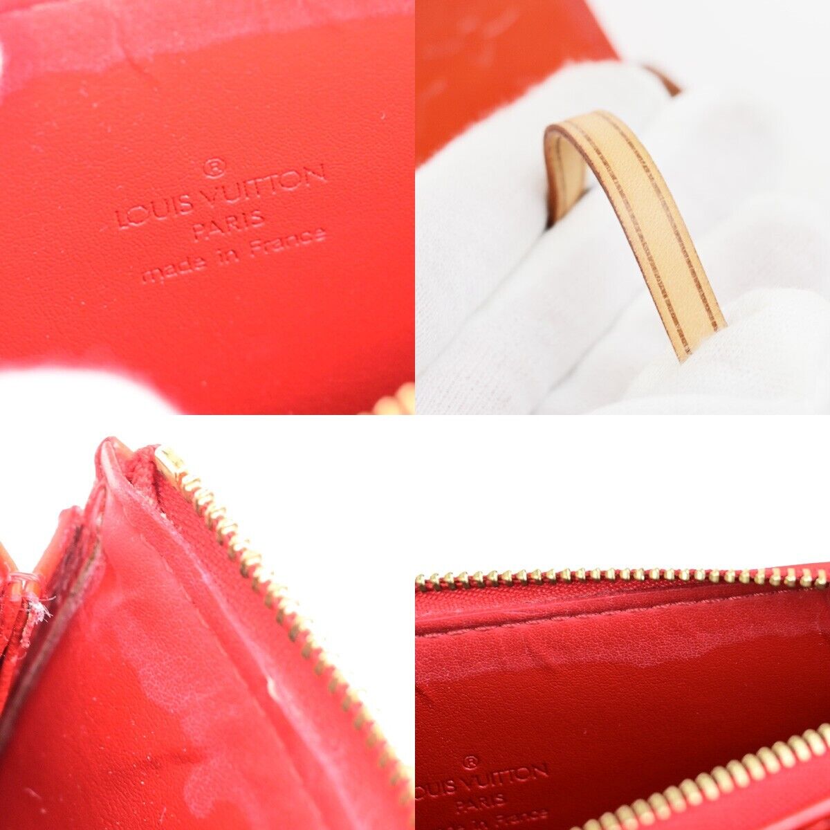 LOUIS VUITTON LV Motto Shoulder Bag Monogram Vernis Leather Red M91137 30FB338